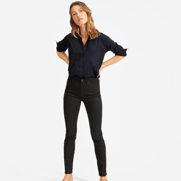 NWT Everlane Black Mid Rise Skinny Tall Jeans-Size 25 - Picture 3 of 7
